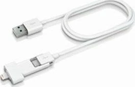 Kabllo USB Innergie MagiCable Duo IN-ADP-121 0.8 m USB-A në microUSB + Lightning, e bardhë