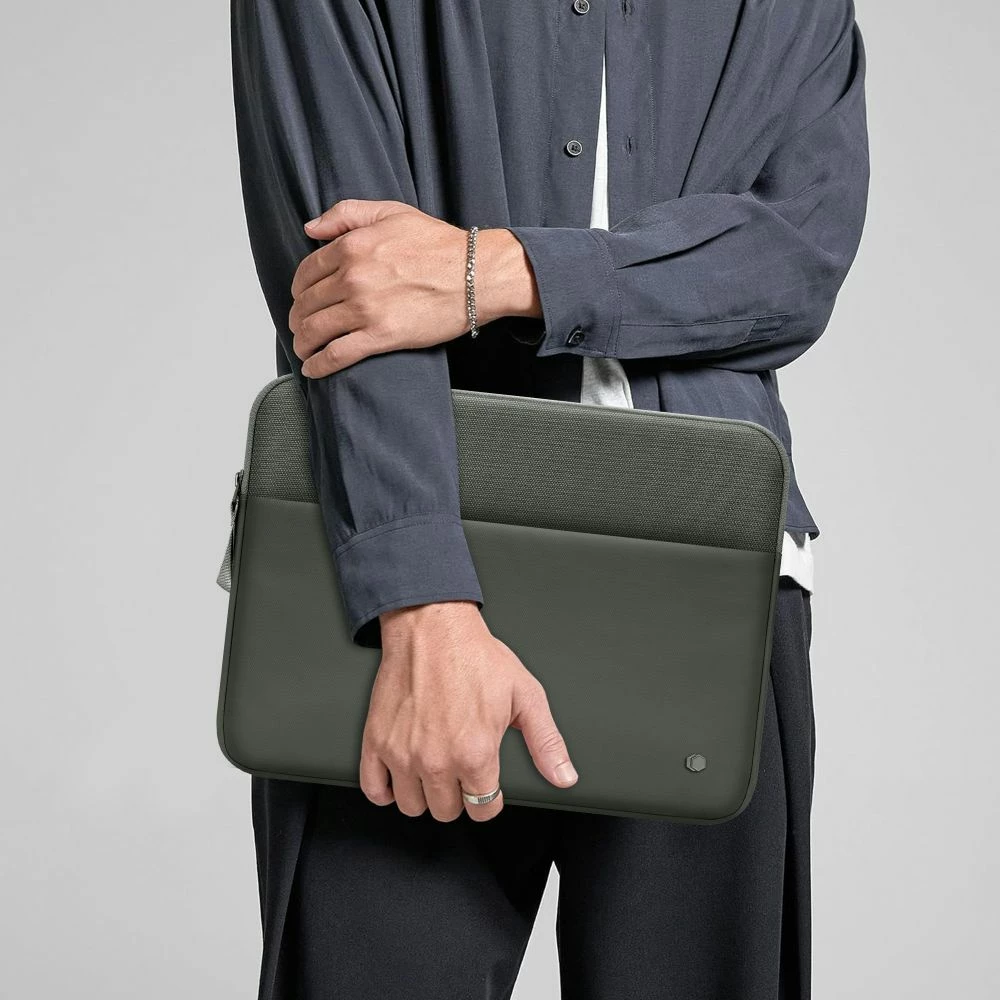 Çantë sleeve për laptop Tech-Protect Sleeve 13-14", me xhep për aksesorë, jeshile, 1 copë