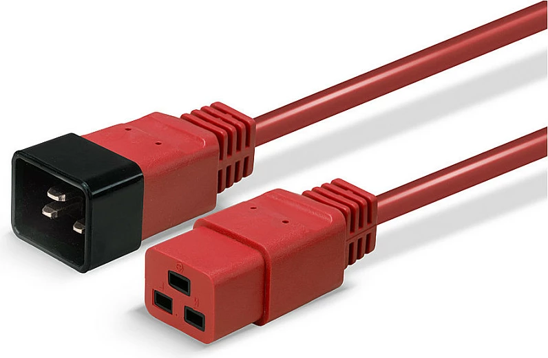 Kabllo energjie LINDY IEC C19 në C20, 1m, e kuqe