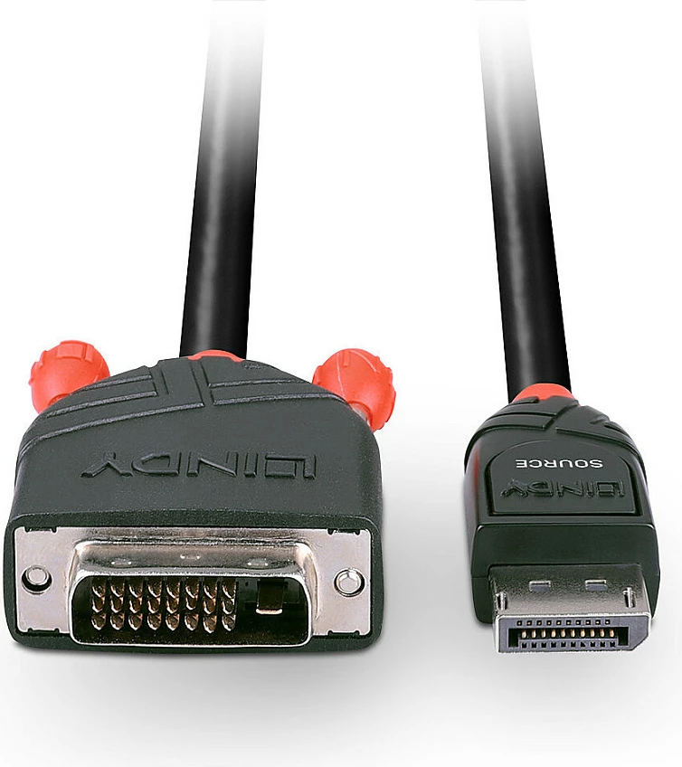 Kabllo DisplayPort në DVI-D LINDY, 2 m, 1920x1200@60Hz, e zezë