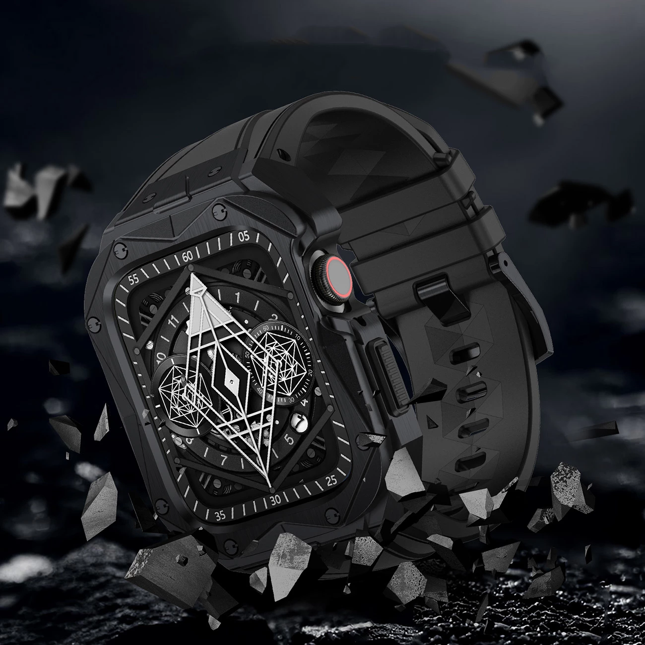 Mbështjellës Kingxbar CYF140 për Apple Watch SE/6/5/4 44mm, çelik inoks me rrip, argjend