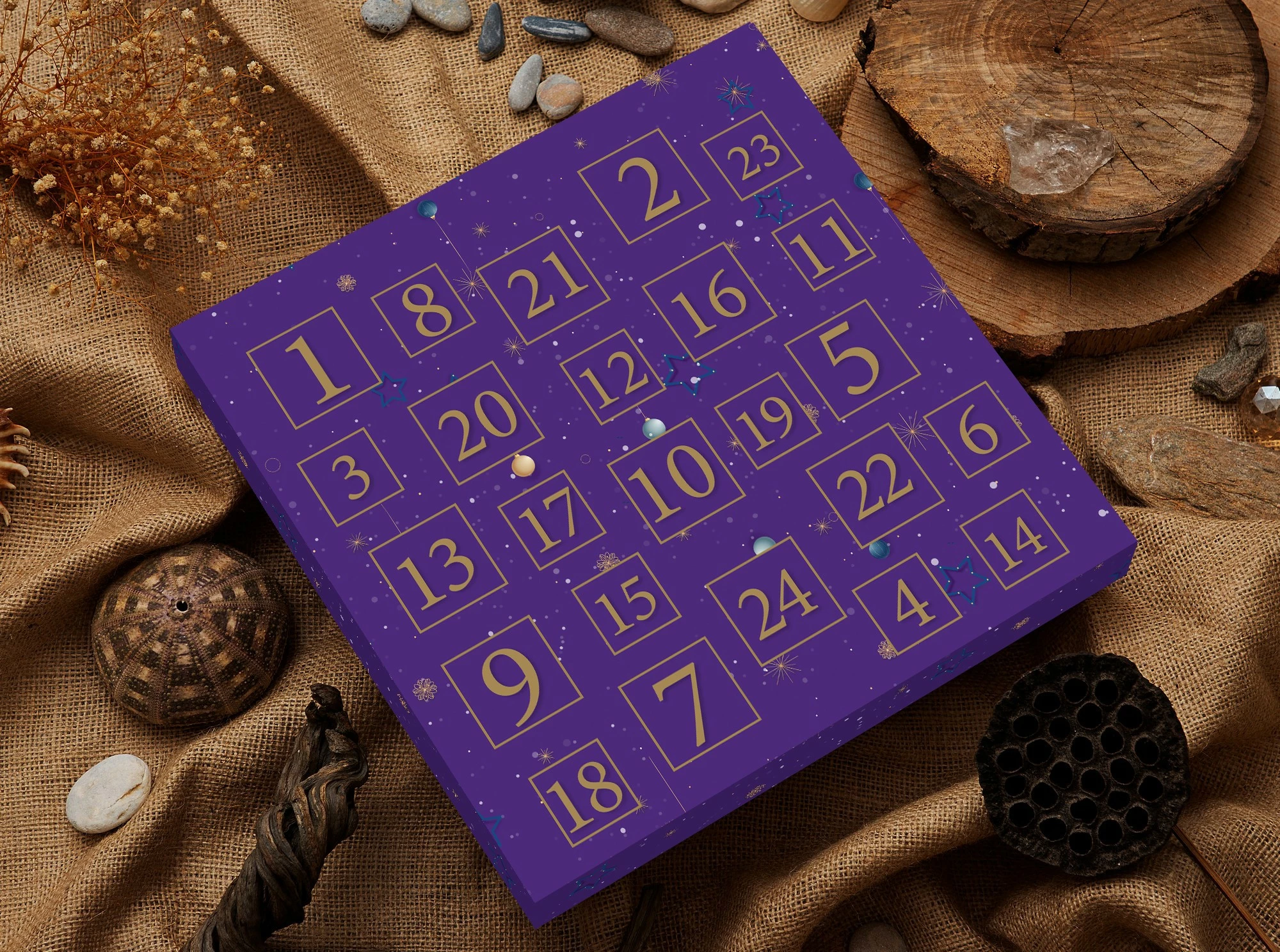 Kalendar advenit Elika Silver, përzierje charms, argjend dhe ar, 31x32x4cm, set