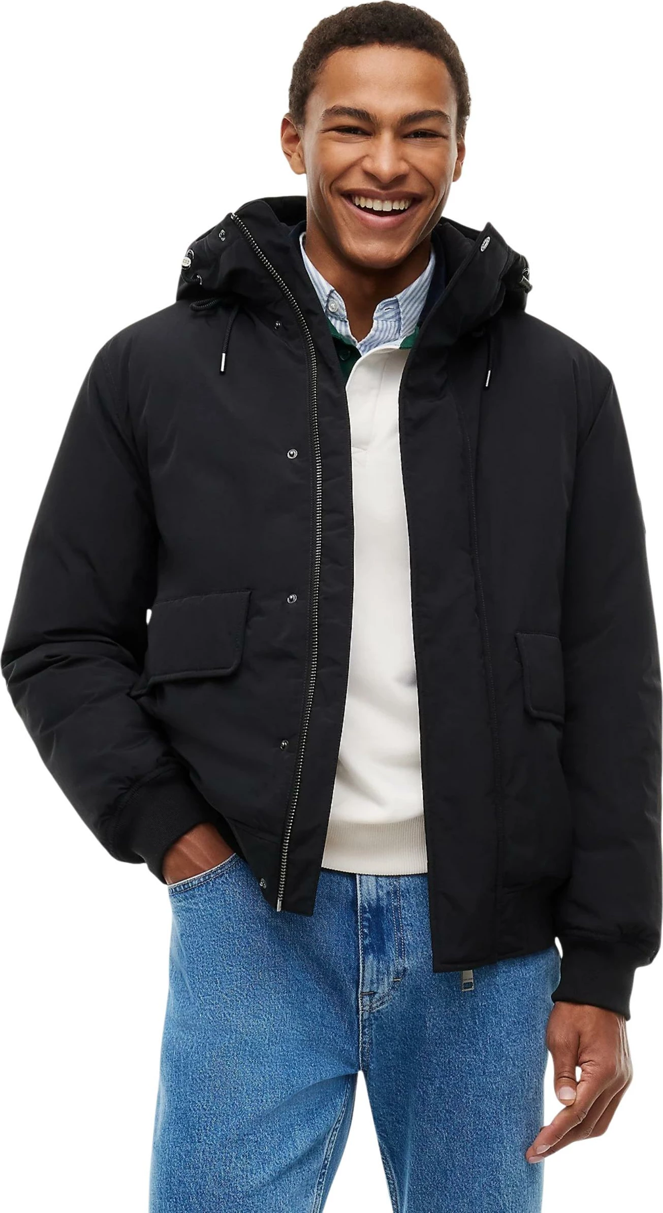 Jakne bomber për meshkuj Tommy Hilfiger Jeans DM0DM22032, të zeza