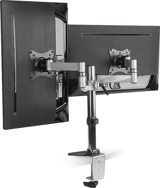 Mbajtëse tavoline për 2 monitorë LogiLink TIS, 13-27 inç, krah 342mm, max 8kg, argjendtë