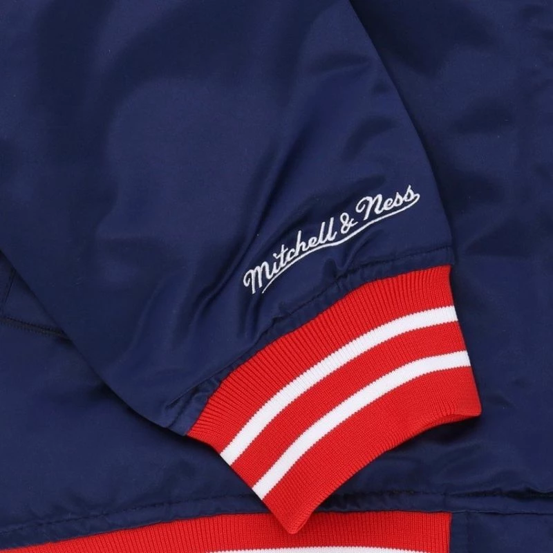 Xhaketë për Meshkuj Mitchell & Ness NBA Heavyweight Satin New Jersey Nets, Blu Marin [Madhësia: S]