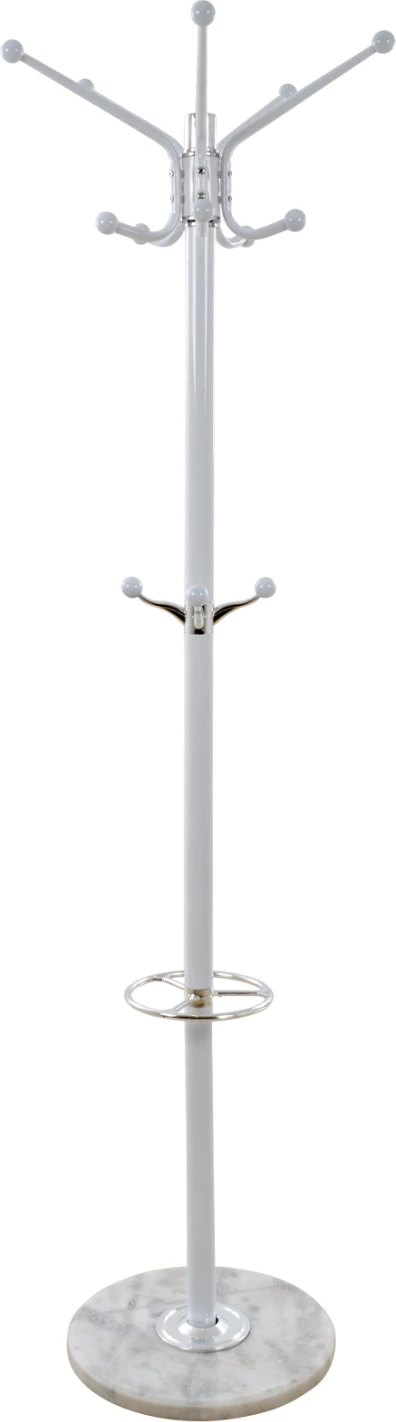Stendë për kapela/pallto metalike FH0039.02 rrotulluese e bardhë me mermer 37x170 cm