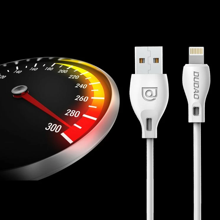 Kabllo Dudao L4T, USB në Type-C, 2m, 2.1A, e bardhë