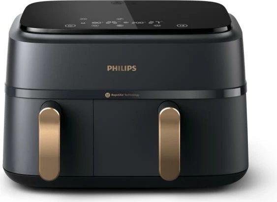Fritezë me ajër Philips NA352/00 Dual Basket 9L 2750W e zezë bakër
