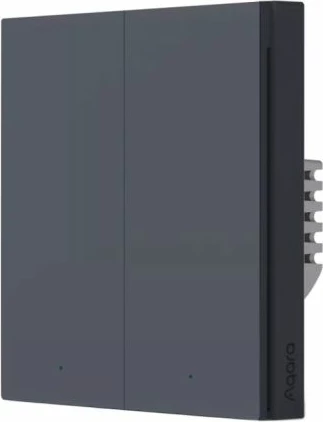 Switch muri smart dyfishtë AQARA H1 EU WS-EUK02, pa tel neutral, Zigbee 3.0, gri 3