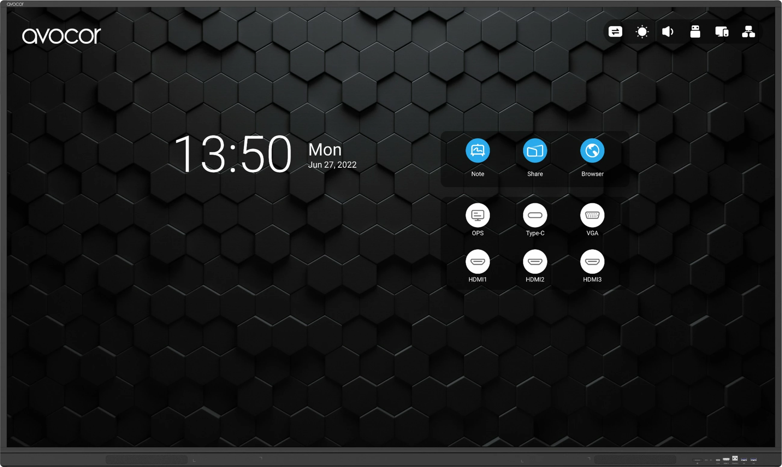 Ekran interaktiv AVOCOR S-Serie AVS-7510, 75 inç, 4K Ultra HD, Touchscreen, 64GB, i zi