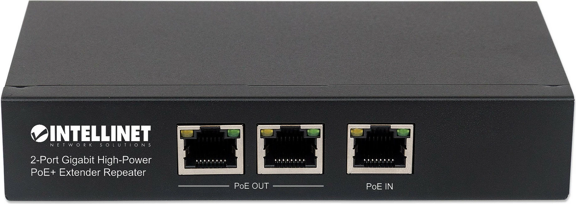 Zgjatës PoE+ Gigabit Intellinet 2-Port High-Power, 802.3at/af, metal, i zi