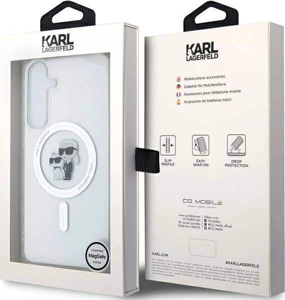 Mbështjellës Karl Lagerfeld Karl&Choupette MagSafe për Samsung Galaxy S24, Transparent
