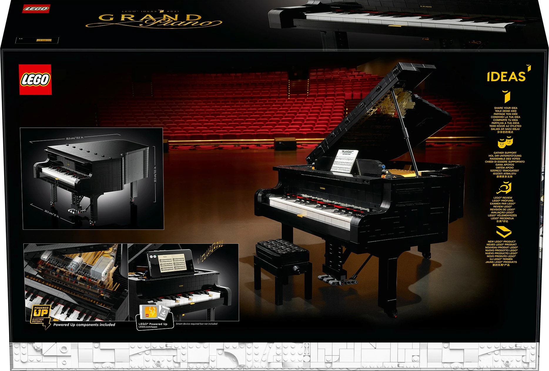 Set ndërtimi LEGO Ideas Grand Piano 21323, 3662 pjesë, Multikolor