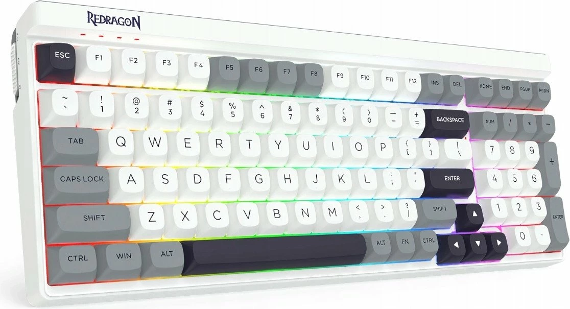Tastierë mekanike gaming Redragon Garen Pro K656WGB-RGB-PRO 100% Wireless/Wired RGB 4000mAh (US layout), bardhë-hirtë