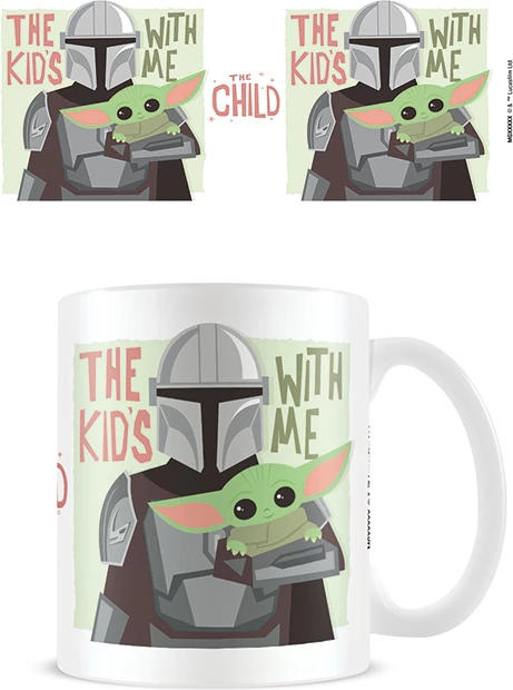 Mug Pyramid Star Wars The Mandalorian 2 (The Kids With Me) 315ml, i bardhë