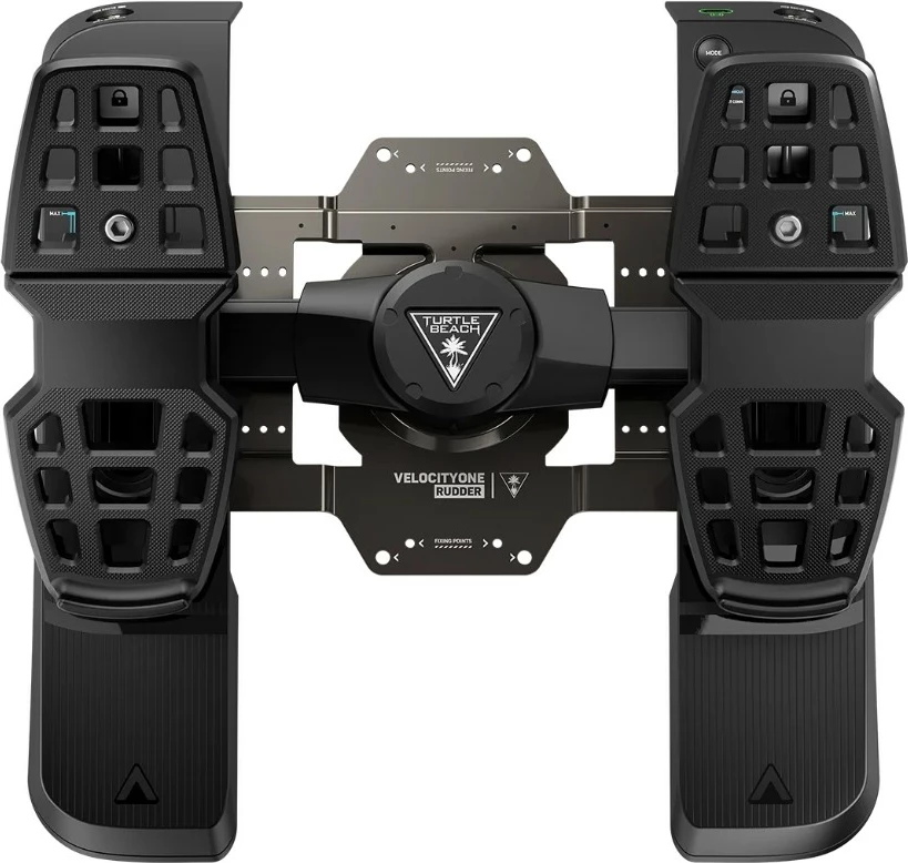 Pedale rudder Turtle Beach VelocityOne Rudder për PC dhe Xbox, USB-C, Hall sensor, frena diferenciale, të zeza