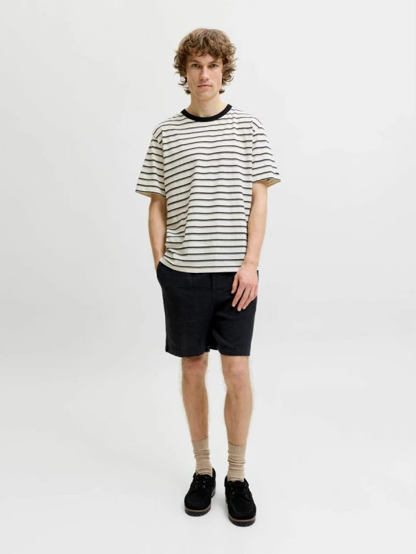 Shorce për meshkuj Jack&Jones JPSTJAIDEN COBA STRIPE JOG SHORTS REG SN 12274413, të zeza [Madhësia: M]