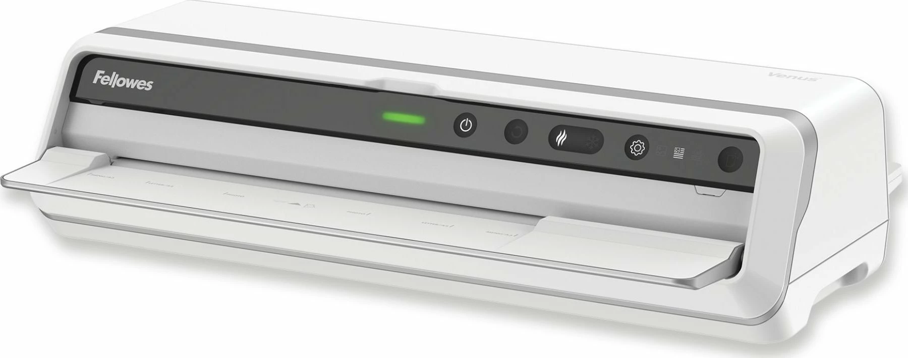 Laminator Fellowes Venus A3 5746701, A3, 2180 mm/min, deri 250 µm, Hot/Cold, set startues 10 fletë A4 80 µm + fletë pastrimi, argjendtë