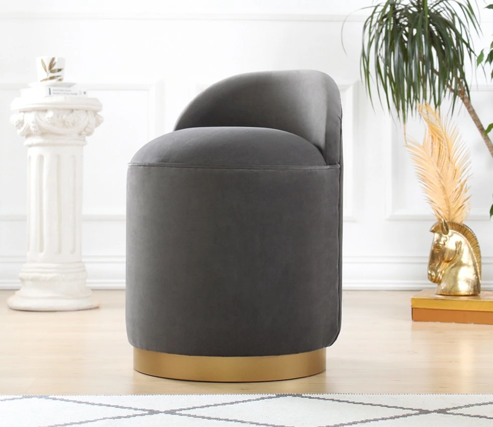 Puf Atelier del Sofa, ngjyrë gri e errët, kadife