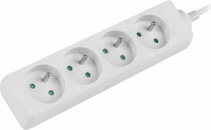 Zgjatues rryme Lanberg PS0-04E-0150-W 1.5 m, 4 priza, me tokëzim, i bardhë