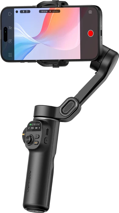 Gimbal për celular AOCHUAN Smart X2 Standard, stabilizim 3-aksësh, krah zgjatës 20 cm, set me tripod, i zi