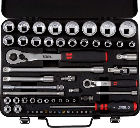 Set çelësa kokë arpioni Würth Zebra, 1/4-1/2", 59copë	