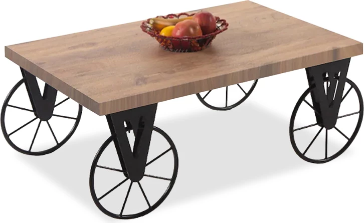 Tavolinë kafeje Bike, ngjyrë e zezë-arrë, 85x55x41cm