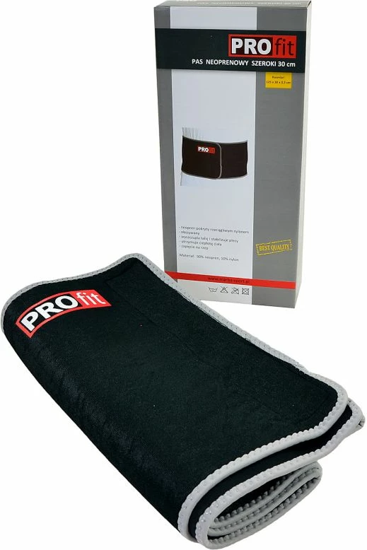 Rrip i gjerë neopreni për stërvitje Yakimasport, 125x30x0,3cm, i zi
