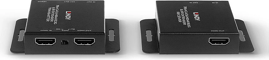 Zgjatës HDMI LINDY 70m Cat6 4K30 me IR, PoC, Loop Out, i zi
