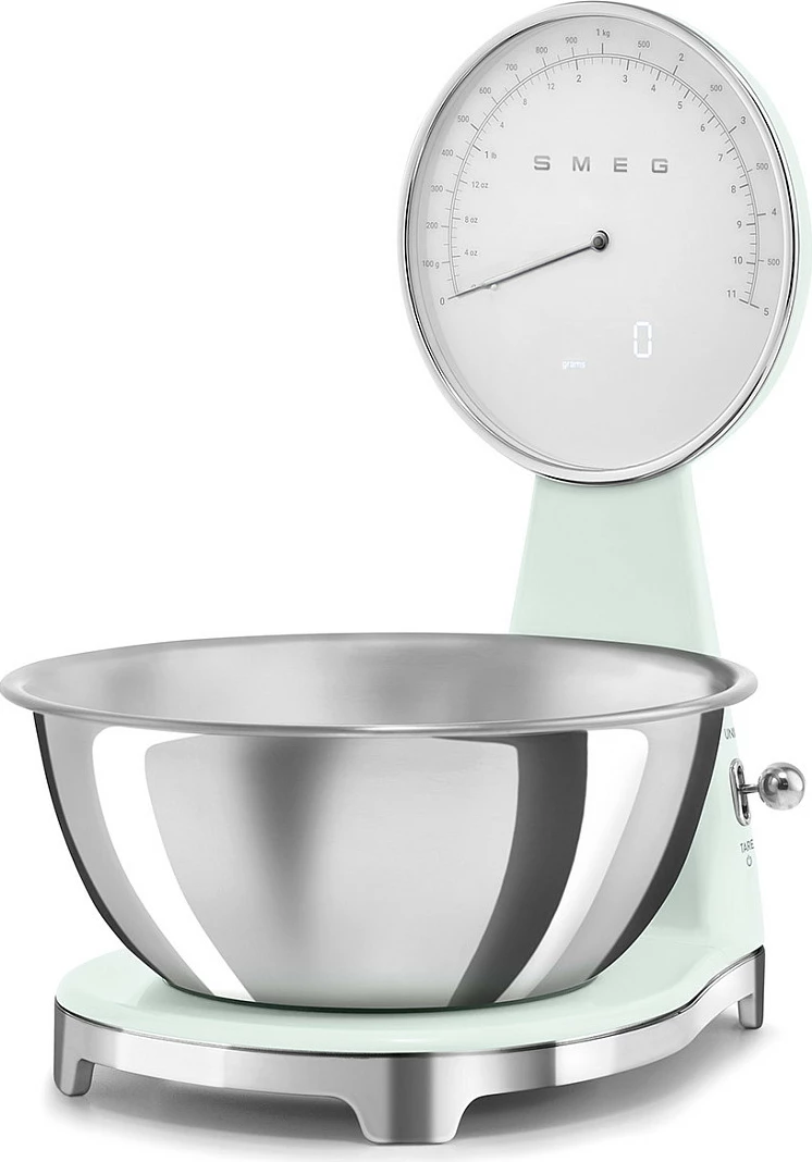 Peshore kuzhine SMEG 50's Style, tas çelik inox, jeshile pastel