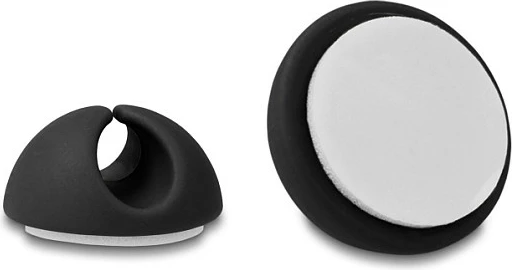 Mbajtës kabllosh DeLOCK, set 6 copë, vetëngjitës, për kabllo deri 6.5 mm, zi/gri