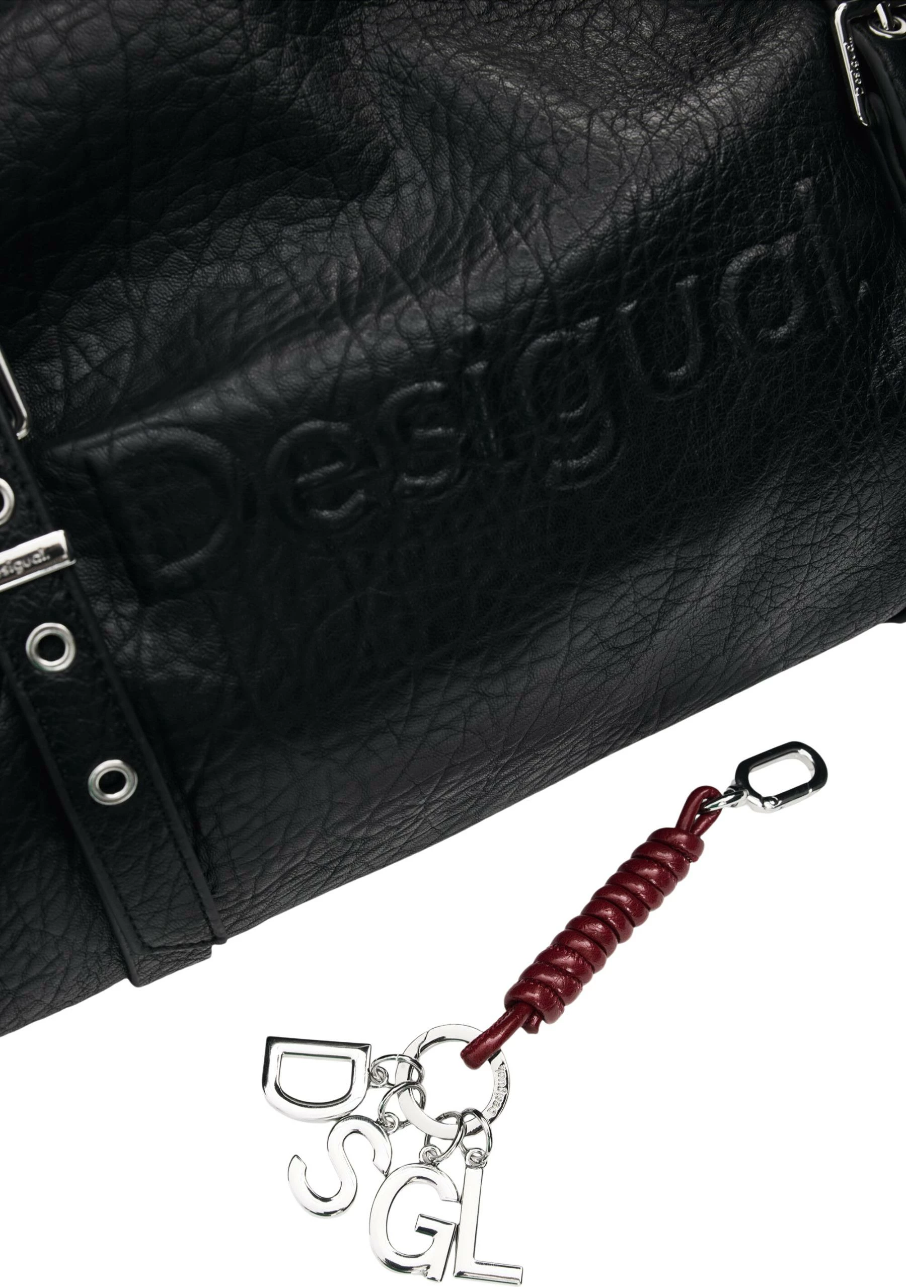 Çantë krahu për femra Desigual BAG_HALF LOGO LANUZA, e zezë