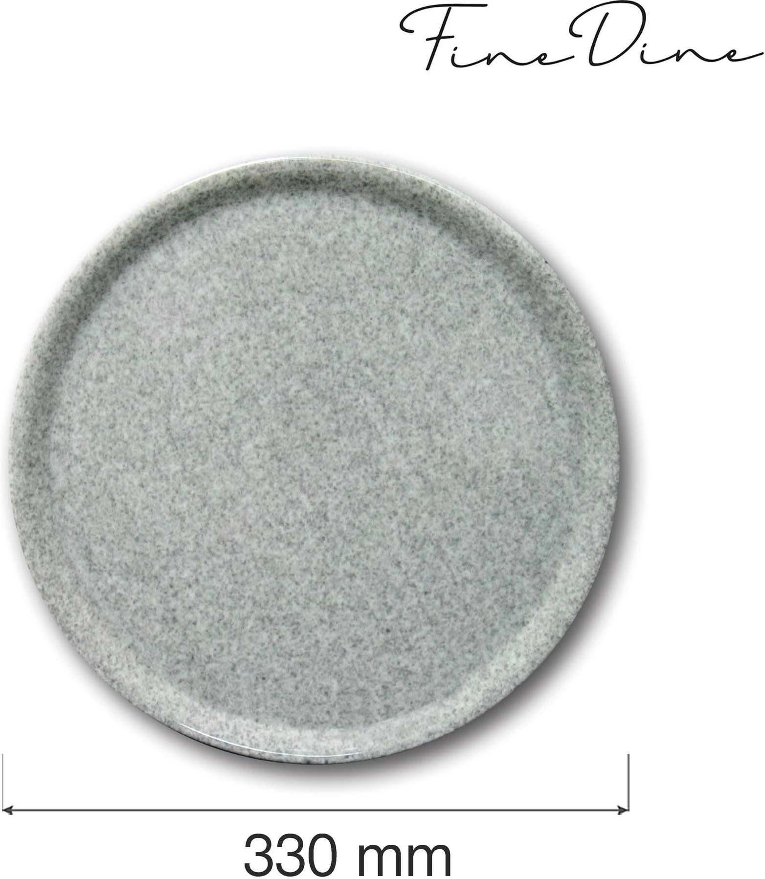 Pjatë pice Fine Dine Granito 330 mm, gri, set 6 copë