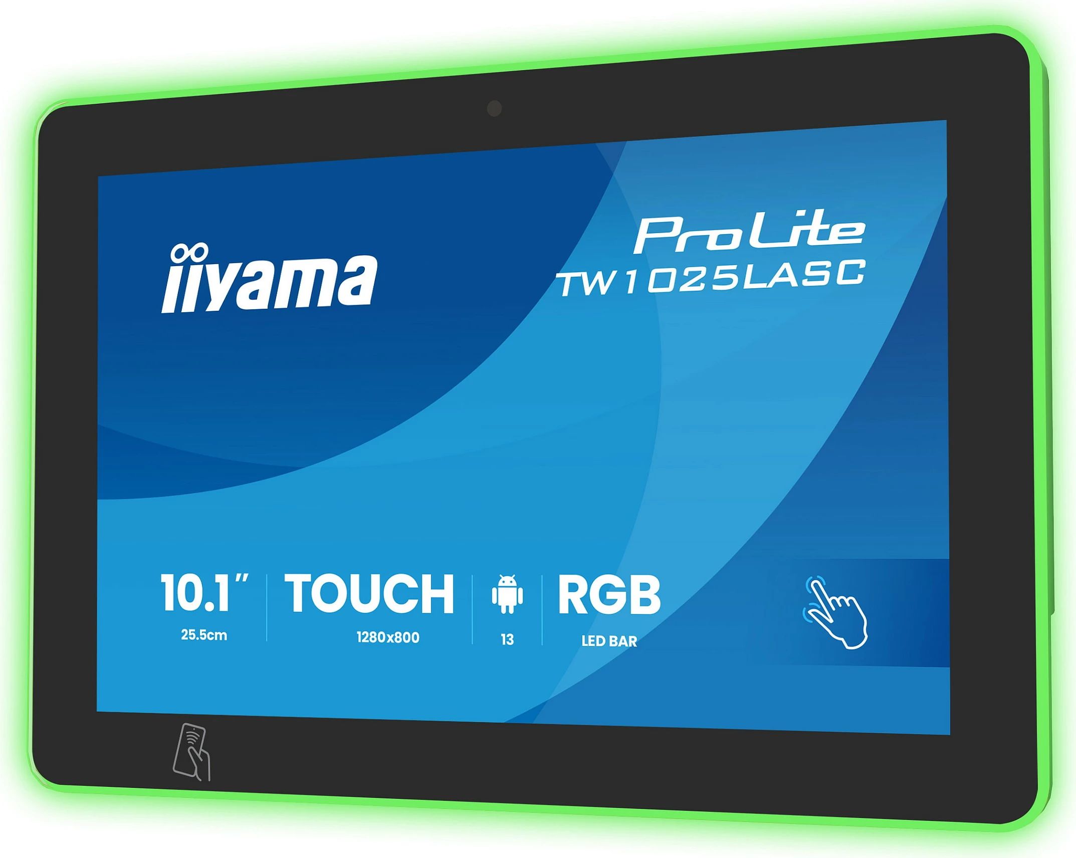 Monitor touch iiyama ProLite TW1025LASC-B3PNR, 10.1" IPS, 1280x800, Bluetooth, Ethernet, kornizë e zezë/kaltër
