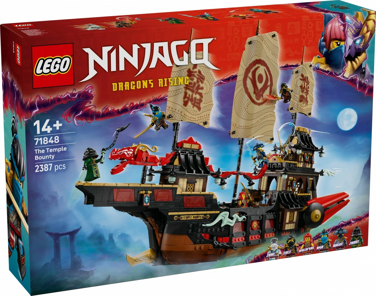 Set ndërtimi LEGO Ninjago Pearl of the Temple 71848, 2387 pjesë, për fëmijë 14+