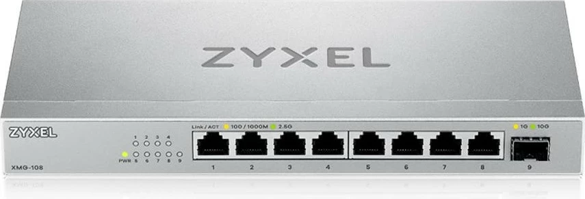 Switch Zyxel XMG-108, 2.5G Ethernet, i montueshëm në mur, ngjyrë argjendi