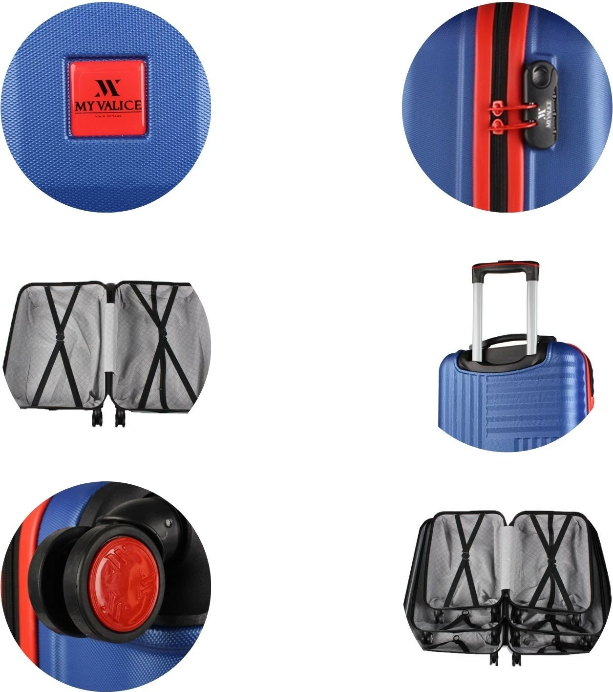 Set valixhesh (3 copë), ngjyrë blu navy, Zoozie Bags, 8128