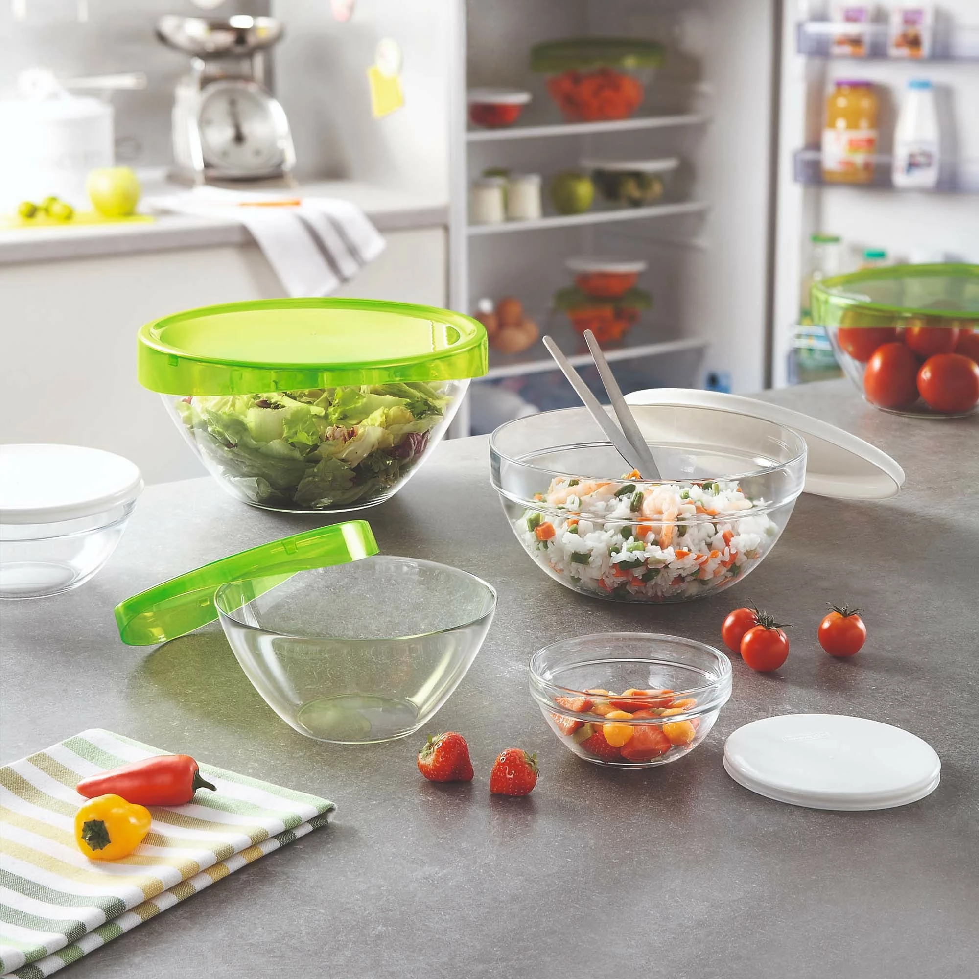 Tas sallate Arcoroc 2900 ml, xham i temperuar, Ø230 mm, i tejdukshëm, set 6 copë