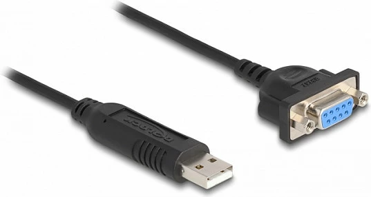 Adapter USB 2.0 në Serial RS-232 DeLOCK, FTDI FT232R, 0.5 m, i zi