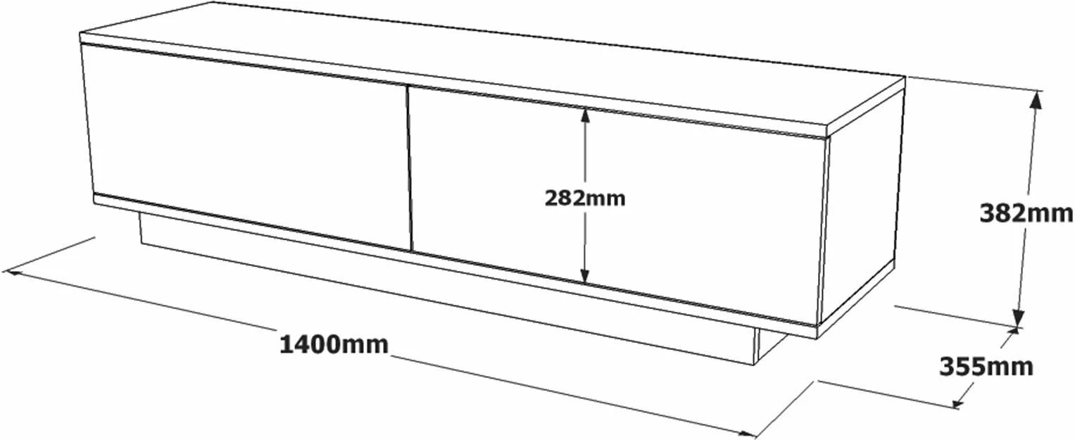 Komodë TV Hanah Home, Fn1-Lb, ngjyrë e zezë