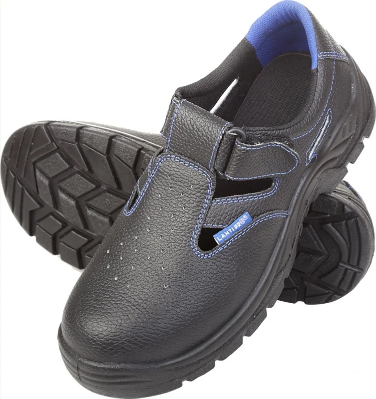 Sandale sigurie LAHTI PRO L3060947, lëkurë, me maje çeliku, nr. 47, zi-blu