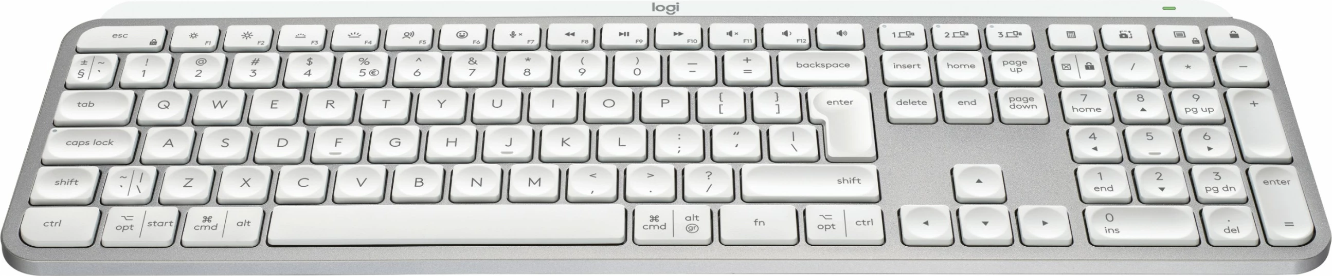 Tastierë Logitech MX Keys S, Wireless, Bluetooth, LED, QWERTY, Alumini, Bardhë