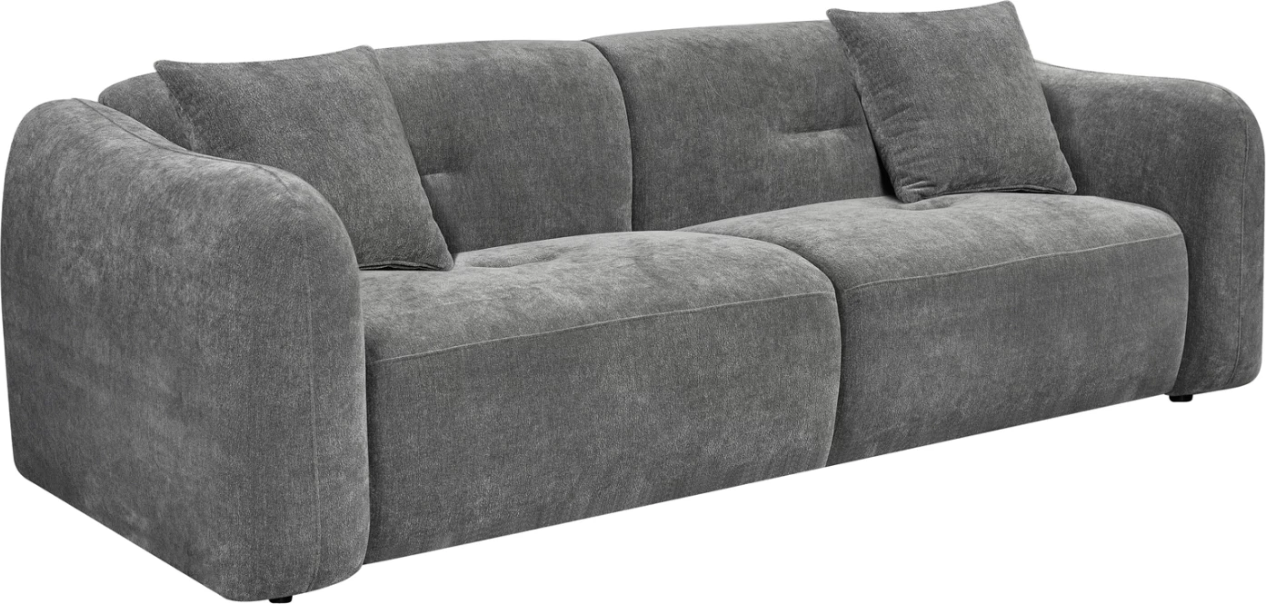 Kauç 3-vendësh JUNOA, material gri, 228x89x74cm