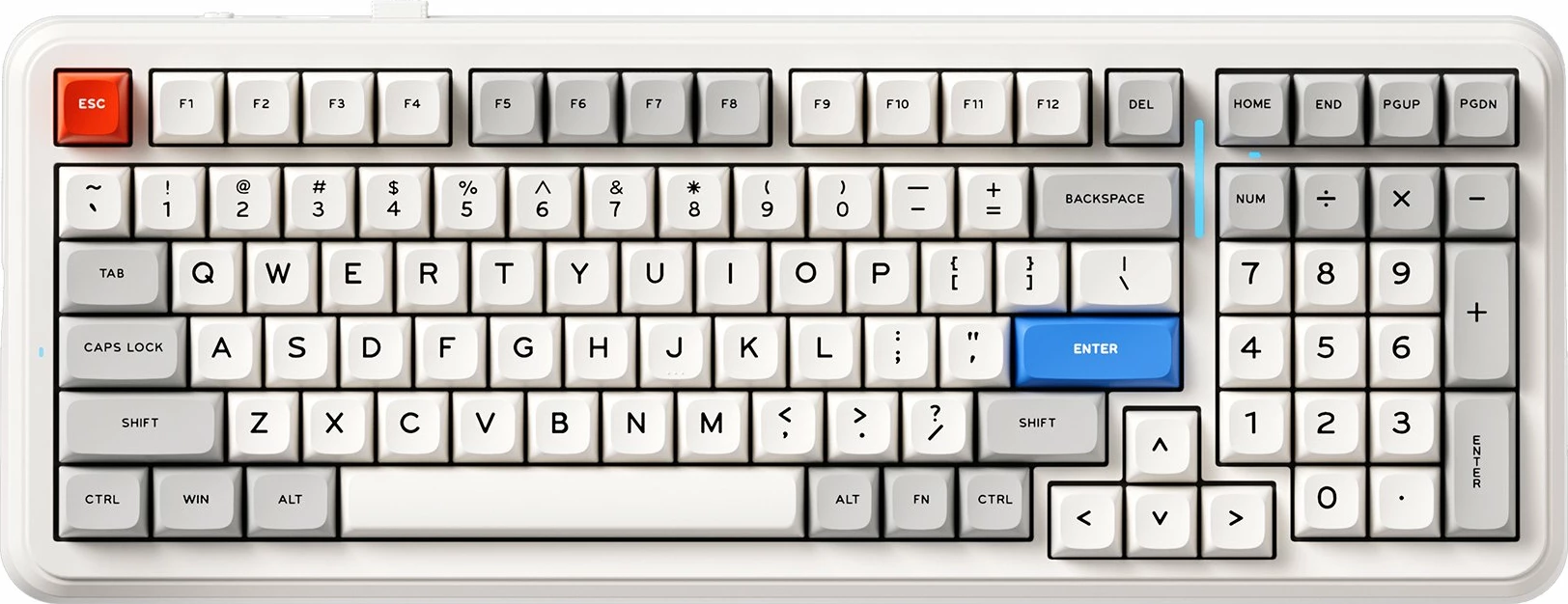 Tastierë gaming mekanike MCHOSE K99 V2 96% US layout tri-mode RGB hot-swap 8000 mAh Icy Creamsicle Retro White
