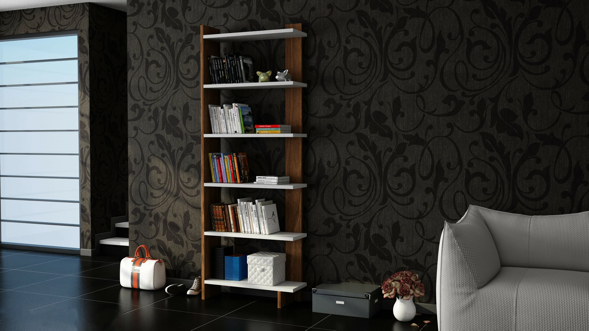 Raft librash Hanah Home, Order, bardhë dhe arre