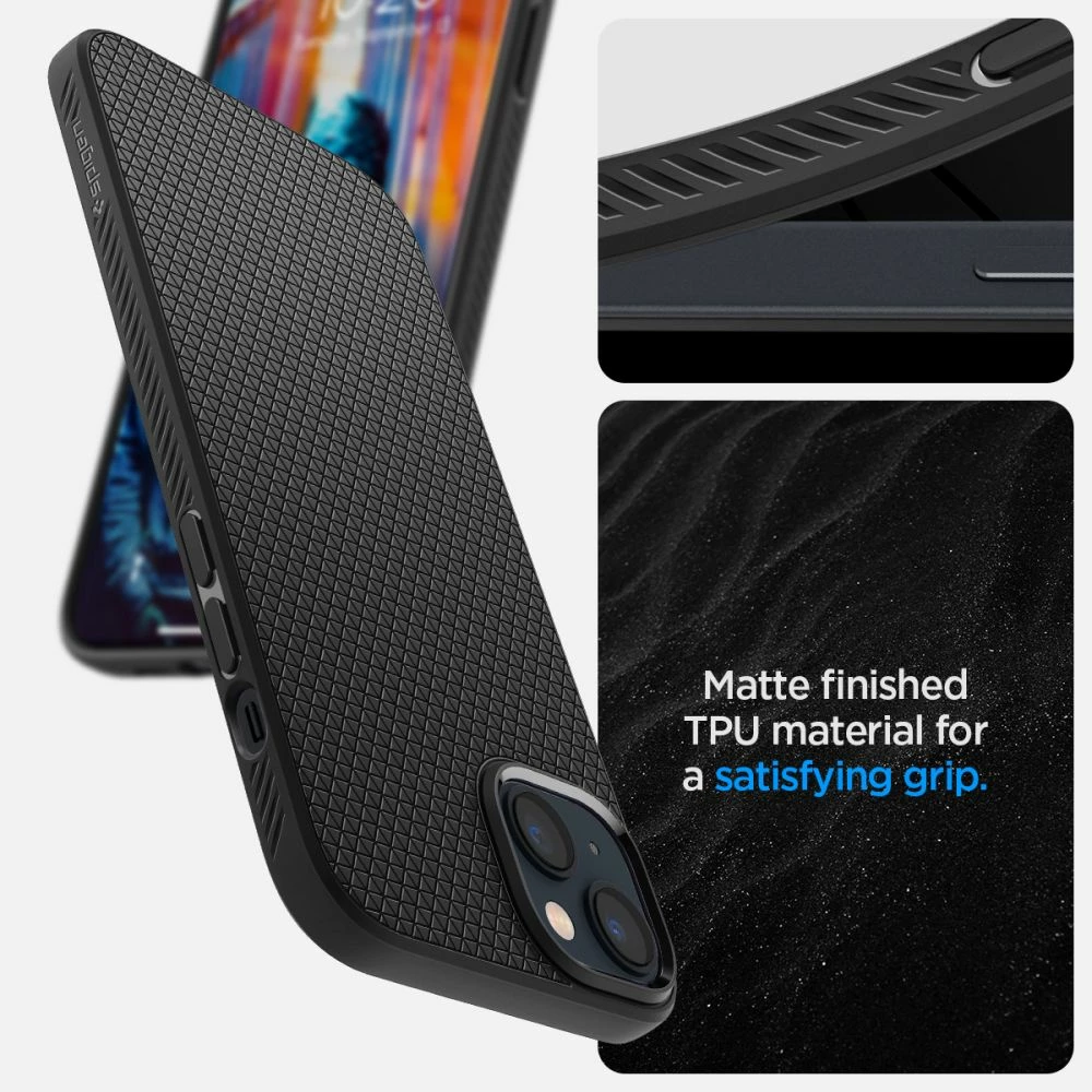 Mbështjellës Spigen Liquid Air për iPhone 14, Matte Black