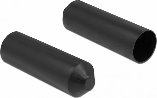 Kapak fundor për kabllo DeLOCK 19841, heat-shrink me ngjitës, 2 copë, i zi