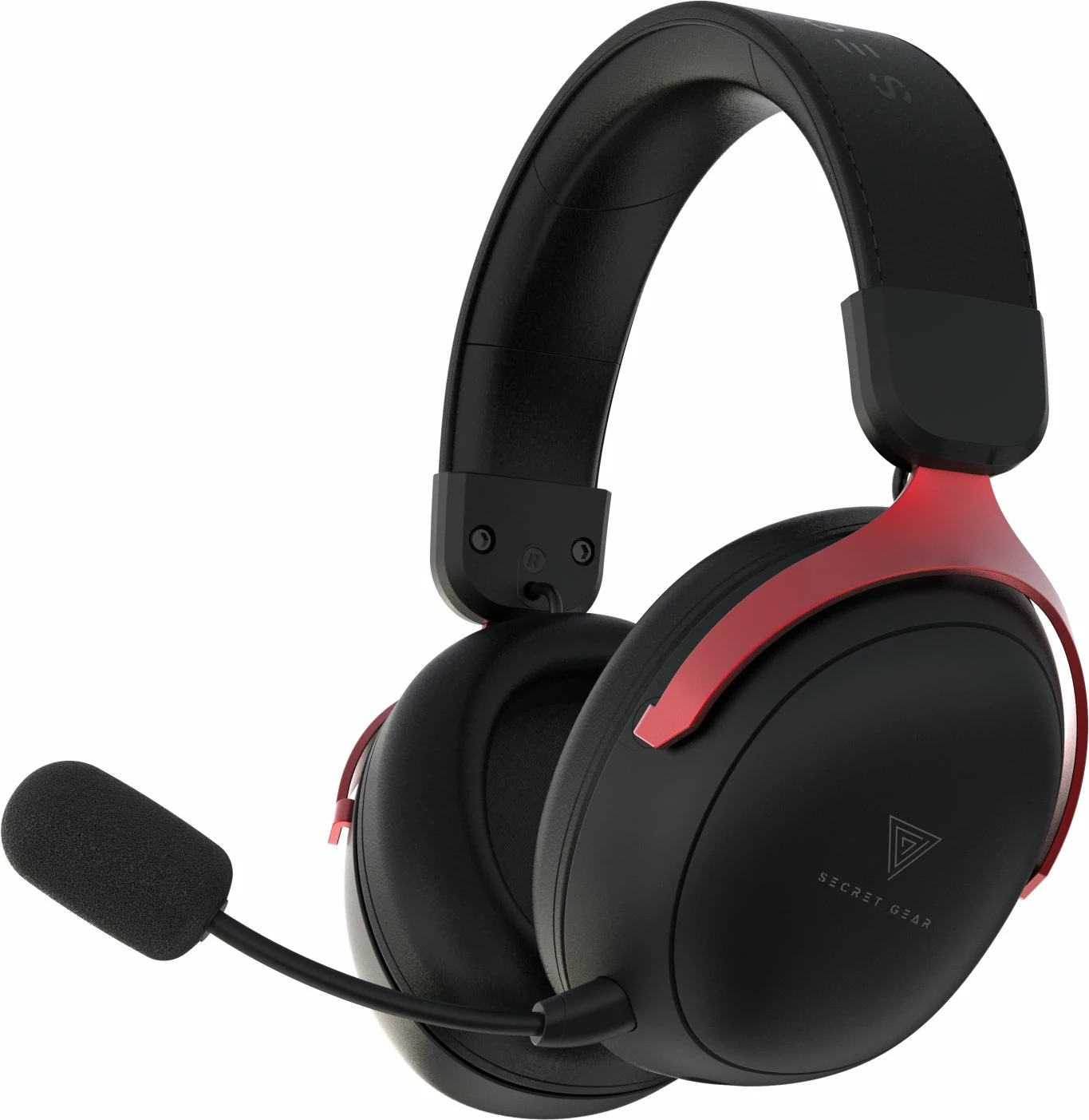 Kufje gaming Secret Gear SX1 7.1 wireless (2.4GHz/Bluetooth) + USB-C, mikrofon i shkëputshëm, Black/Red, set me transmitter 2.4G