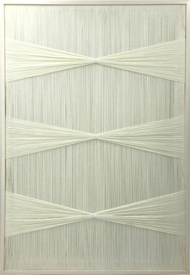 Pikturë dekorative No Regrets, dru dhe fije të bardha, 80x120x3cm