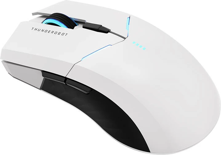 Maus wireless Thunderobot ML702, 8000 DPI, 6 butona, RGB, i bardhë